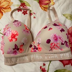 Nude floral bra